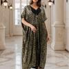 Leopard Print Bronzing Beach Blouse Lapel Turkish Robe High Luxury Dubai Robe Elegant Kaftan