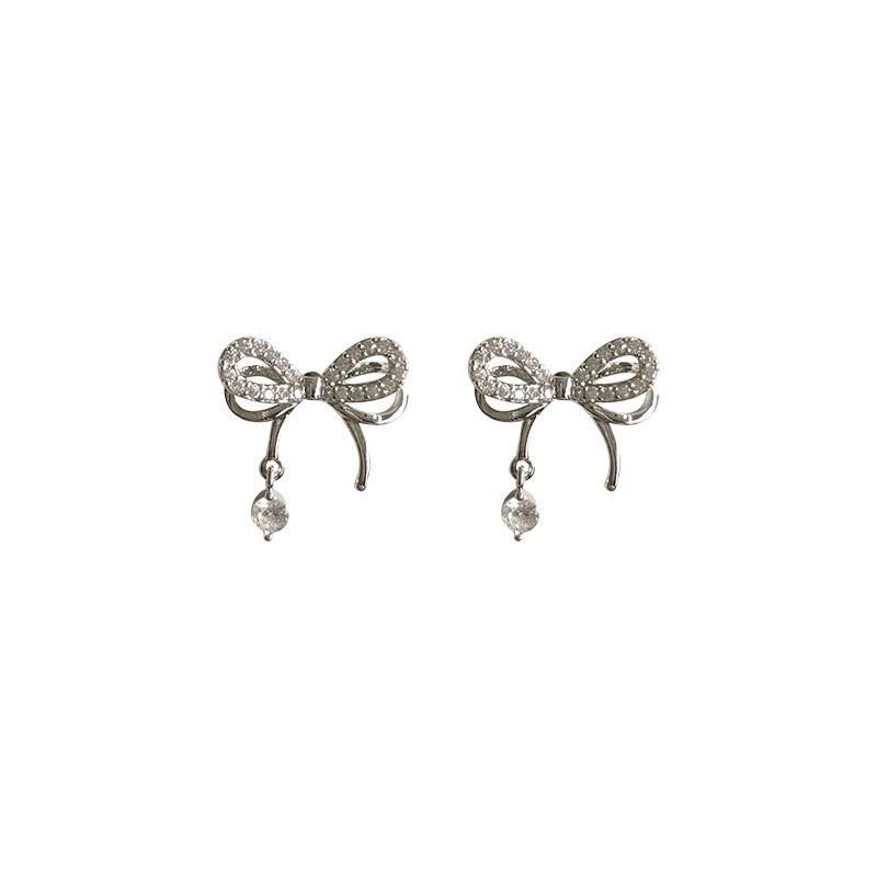 Bow-knot Stud Earrings Female Fashion Chic Earring Sweet Girl Women Jewelry Double Bow Earrings