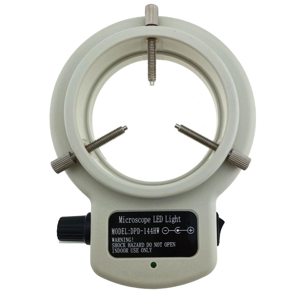 Microscope Ring Light Source 144 LED Brightness Adjustable Illuminator Lamp Bulb