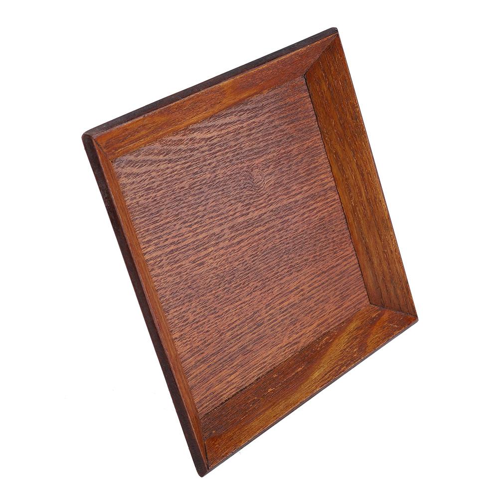 1Pc Square Wooden Sushi Dish Snacks Dried Cake Tray Dessert Plate for Home Tableware(#1)