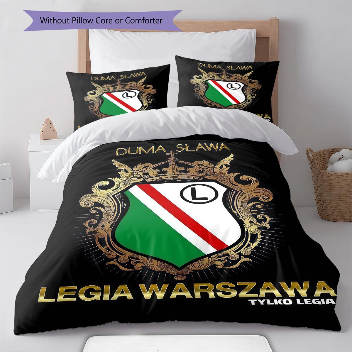 

Legia Warsaw poster Bedding Quilt Set Quilt Cover Pillowcase Home Decoration Birthday Gift (1 * duvet cover + 2 * pillowcase, without core) 135x200cm