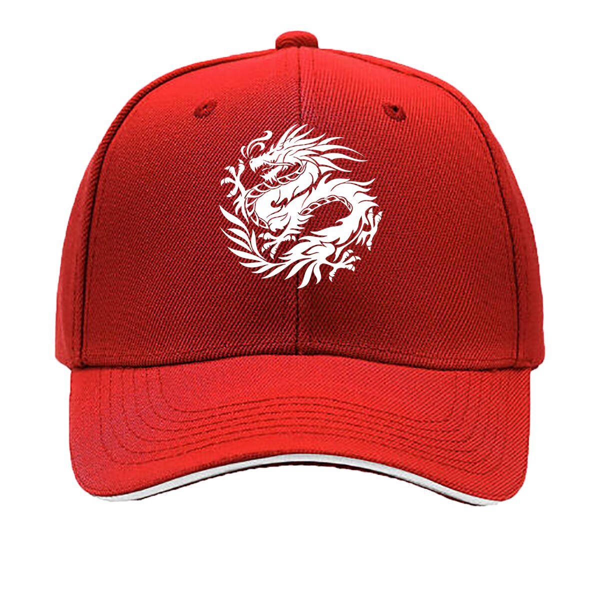 Dragon Print Baseball Cap Dragon Theme Baseball Cap Baseball Cap for Dragon Lovers Stylish and Ad Sandwich Baseball Cap One Size