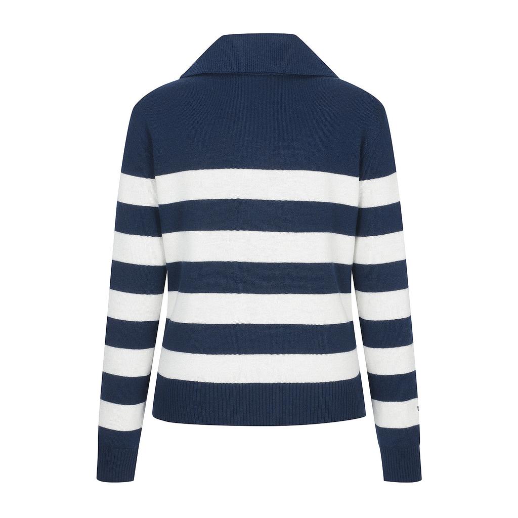 MARTINE GOLF Sailor Collar Stripe Sweater_Navy