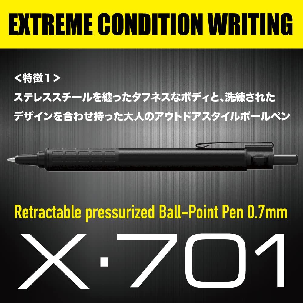 Zebra X-701 Oil-based Ballpoint Pen, Pressurized, 0.7 Mm, Black Ink, BAZ97-BK-KN