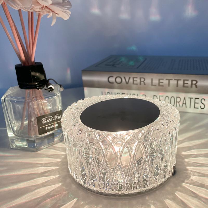 Modern Lüks Sıcak Tiktok 16 Renk Rgb KRİSTAL 3D Gece Işıkları Lamparas Odası DOKUNMATIK IŞIK YATAK BAŞI DEKOR Pembe