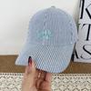 New quick-drying empty top light and breathable baseball cap women's fashion versatile striped embroidered letter sunshade cap