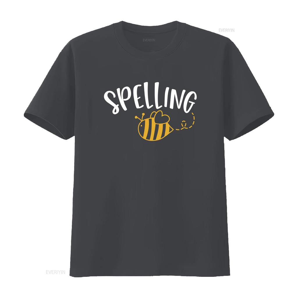 Cute Spelling Bee Design School T Shirt vintage Washed Soft Slightly Comfortable streetwear fashion designer clothes