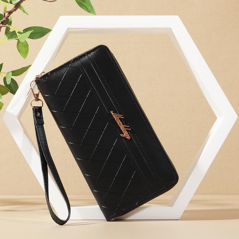 

Женский кошелек на одной молнии, женский кошелек, модный универсальный клатч 19*10*2.5cm чёрный