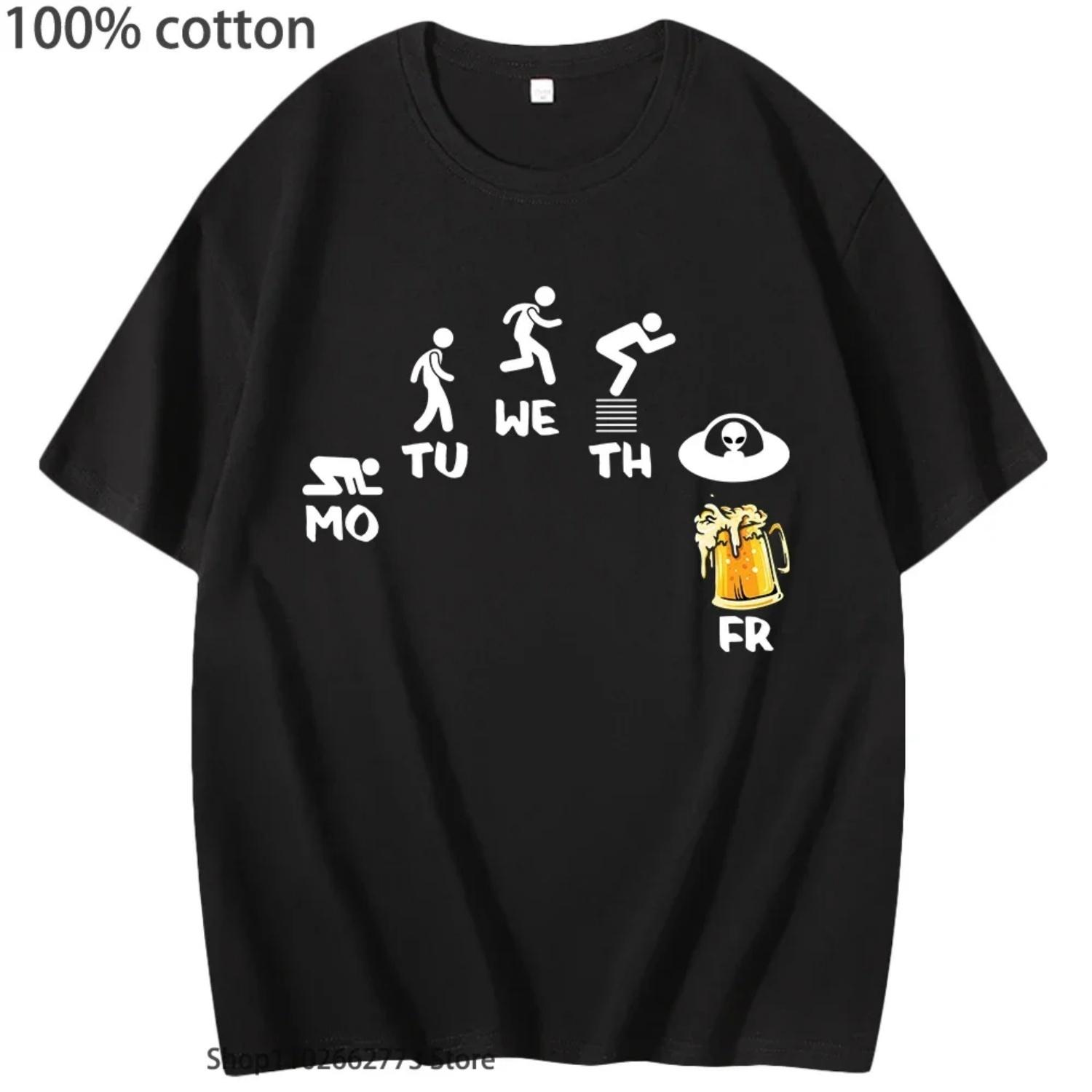

Beer T-Shirt Gothic Graphic T Shirts Fashion s Clothing Short Sleeve Summer Clothes Y2k Top Streetwear 100% Cotton Tee S чёрный