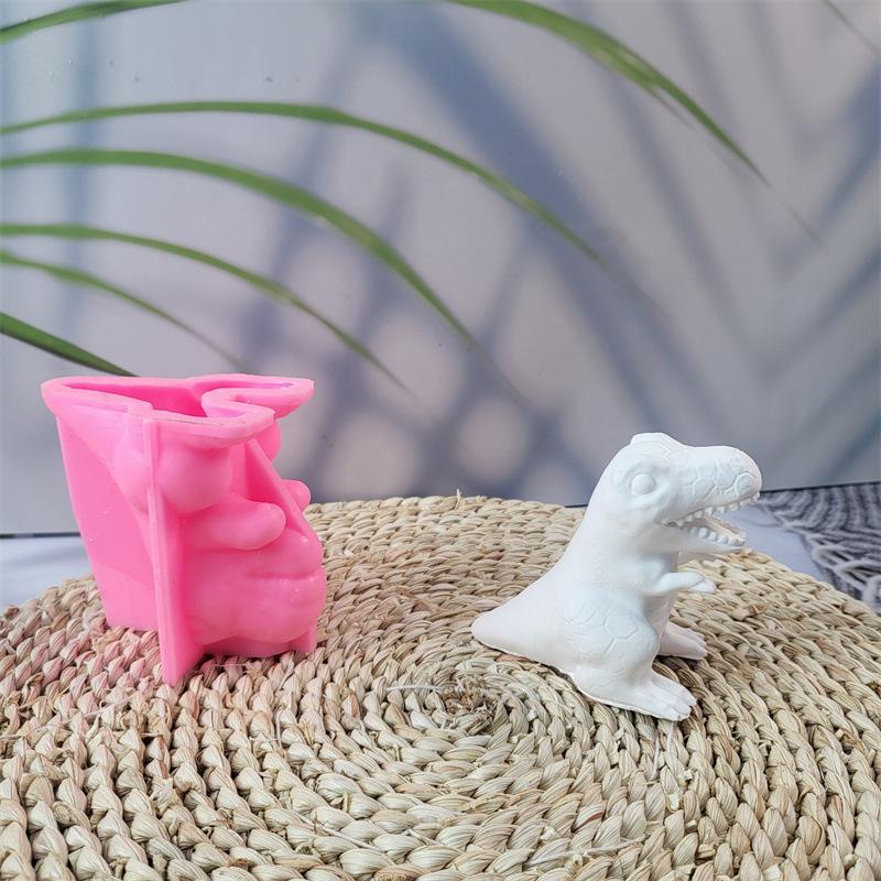 3D Horse, Duck, Alpaca, Dinosaur Animal Series Plaster Figurine Silicone Mold DIY Cement Plaster Dinosaur Animal Mold