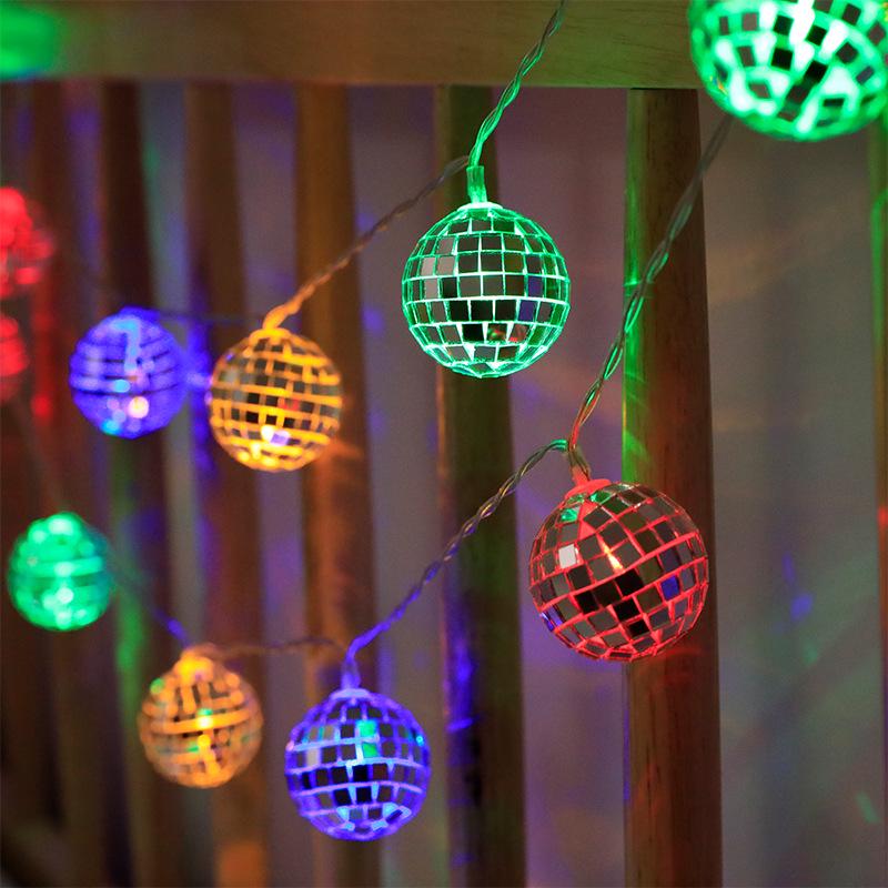 LED Mosaic Mirror Ball String Lights for Party & Holiday Decoration