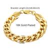 Punk 12mm Curb Cuban Link Chain Bracelet Male Gold Silver Color Stainless Steel Heavy Hand Chains For Men Party Jewelry Gift