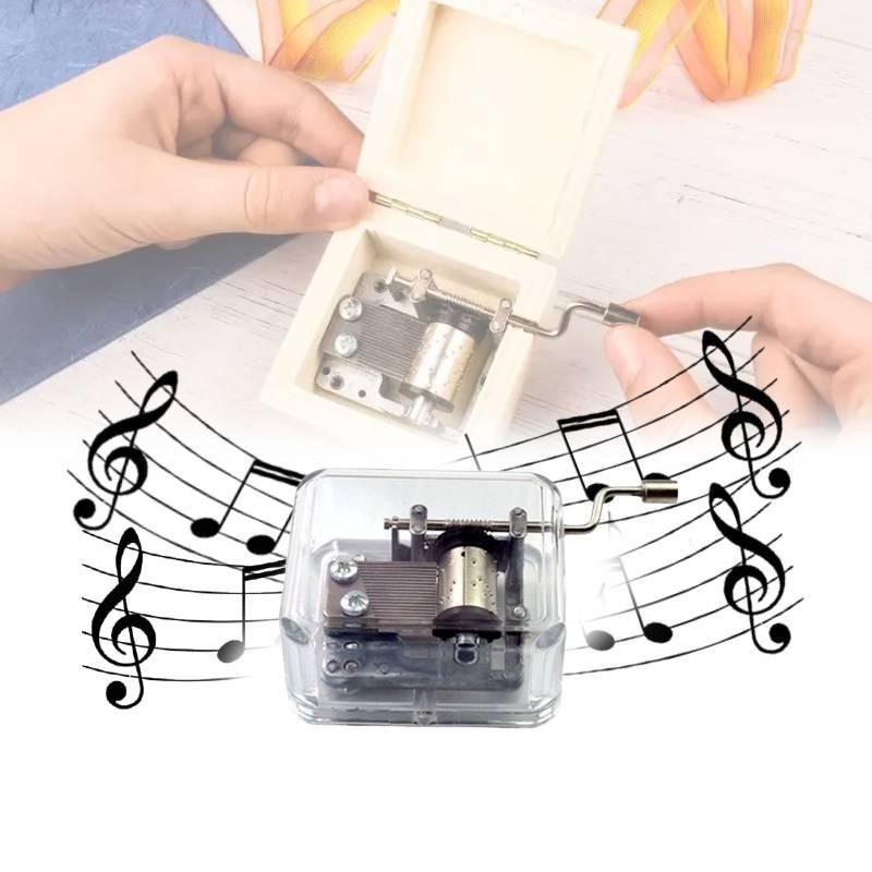 Hand Acrylic Cranked Music Box Creative Craft Ornament Toy Kids Gift Students
