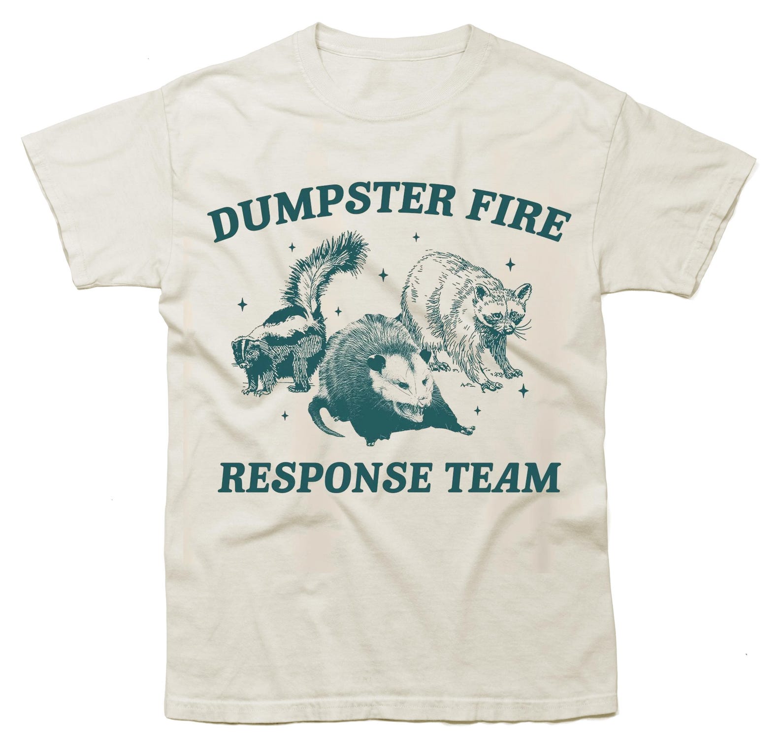 Dumpster Fire Response Team, Retro Cartoon T Shirt, Weird T Shirt, Meme T Shirt, Trash Panda T Shirt, Unisex T-Shirt M