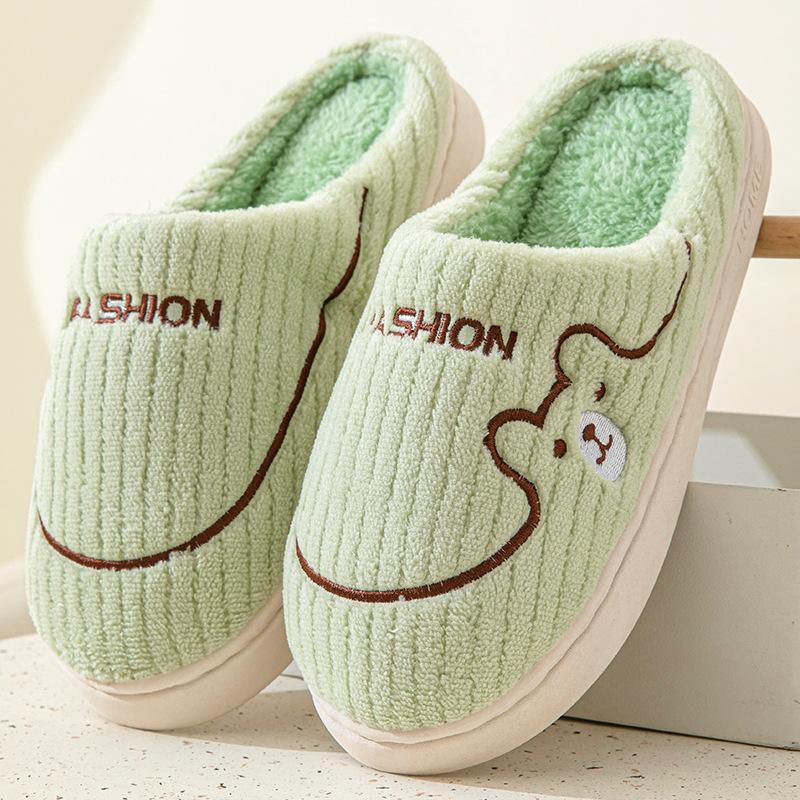 Confinement cotton slippers women's winter 2023 new bag heel indoor home warmth plush cotton shoes women's winter