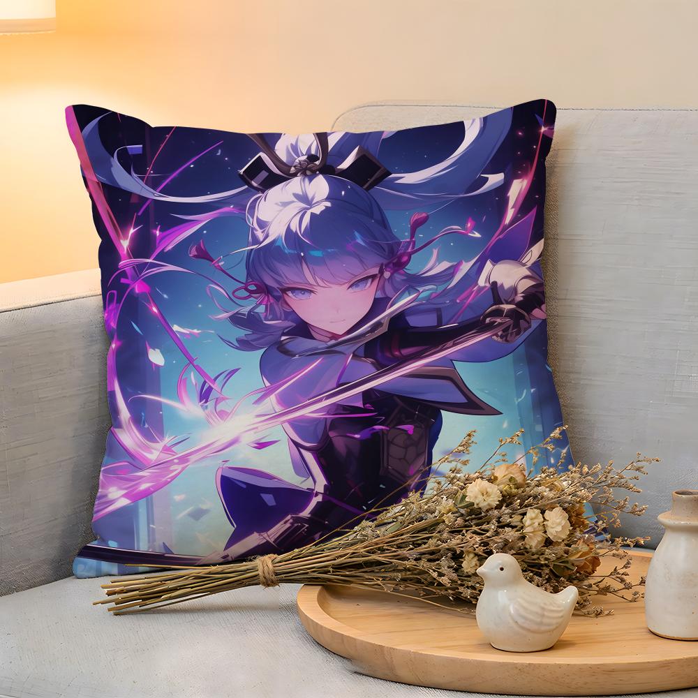 

Cushion Cover Linen SkinFriendly Soft Decorative Case For Sofa Home Decor Genshin Impact Ayanaka Kamari Pillow cover 30x30cm