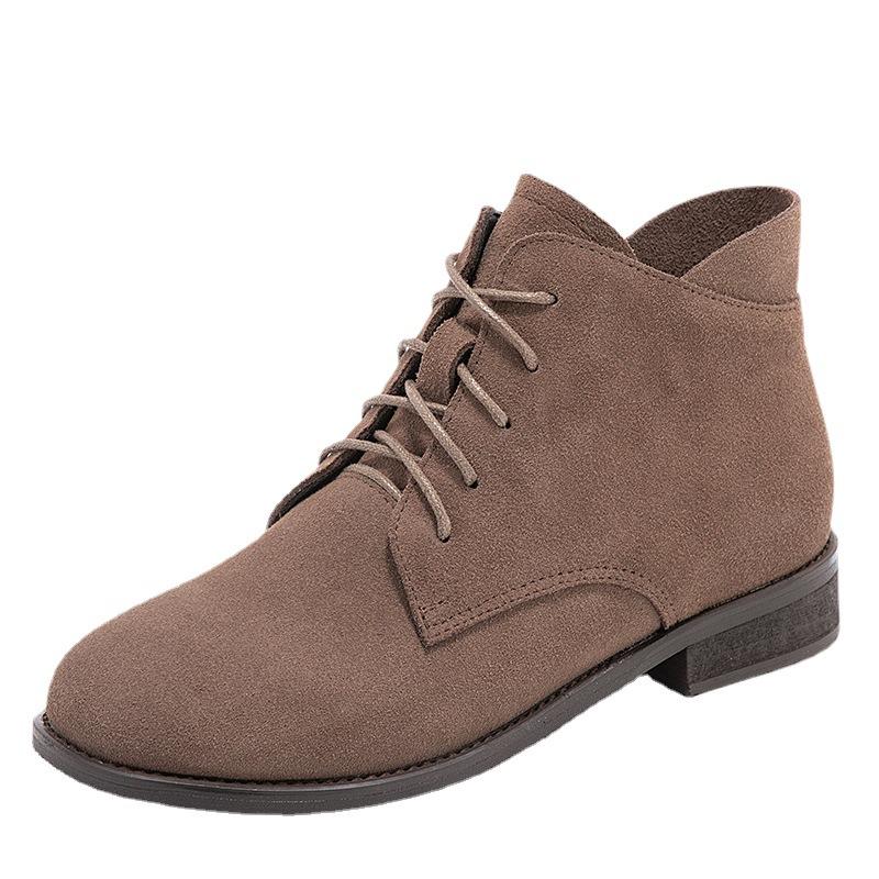 Fashion GKTINOO Women Chelsea Boots 2025 Autumn Winter New Genuine Leather Fashion Casual Shoes Women Cow Suede Lace-up Ankle Boots