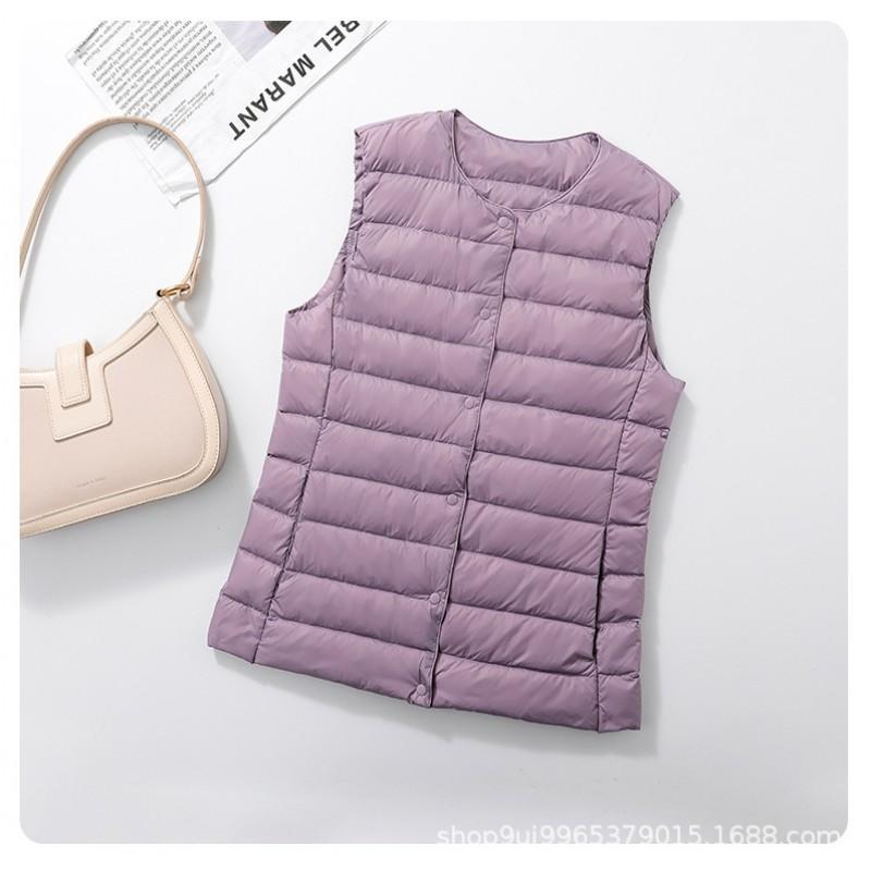 Womens Lightweight Down Vest Short Puffer Sleeveless Warm Inner Layer Winter Casual Wear