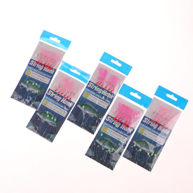 1 Stück 6 Haken Salzwasser Vorfächer 6 Haken Vorfach Blinker Makrele Federangeln Ködervorfächer Meeresangeln Köder Makrele