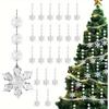 10PCS Snowflake Crystal Christmas Ornaments for Christmas Tree Decorations Hanging Clear Acrylic Snowflake Ornaments 7