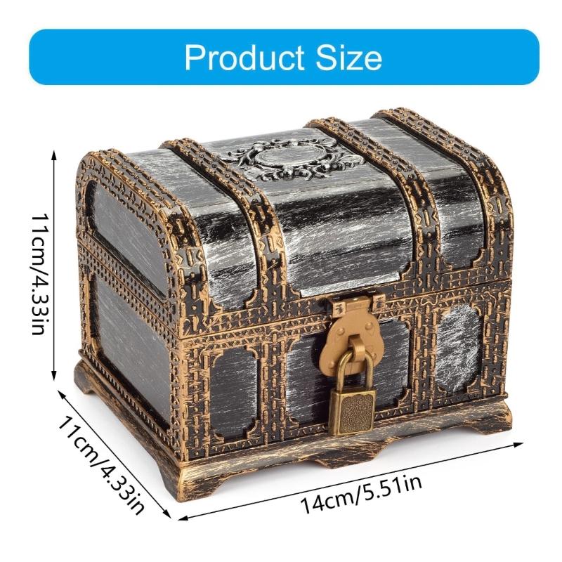 Durable ABS Plastic Pirate Treasure Box for Children Role Play Game and Party Activities Storage