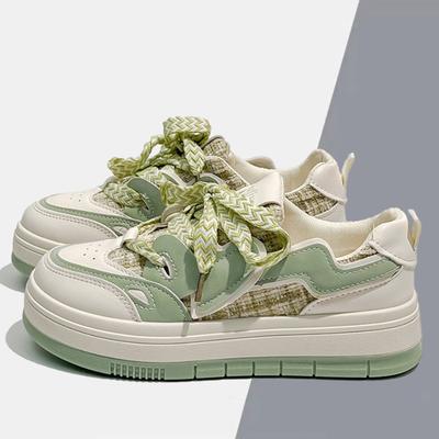 Codzienne Buty Deskorolkowe na Płaskiej Podeszwie Damskie Sneakersy do Biegania 2024 Nowe Dopasowanie Kolorów Uniwersalne Płytkie Damskie Buty Jesień