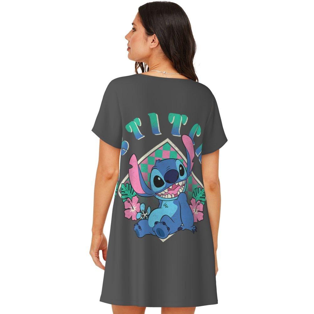 Damskie sukienki do spania z krótkim rękawem, luźne, o swobodnym kroju, T-shirty, odzież nocna, ubrania domowe, koszule nocne, sukienki do wypoczynku