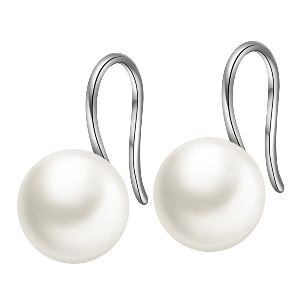 European and American Cross Titanium Steel Black and White Ceramic 10mm Stud Earrings