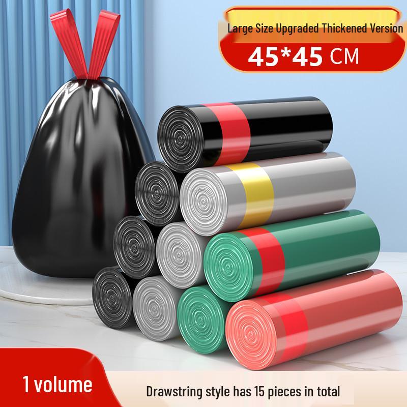 100 Large Drawstring Trash Bags, Black and Thickened for Home, Kitchen, Dorm, Office