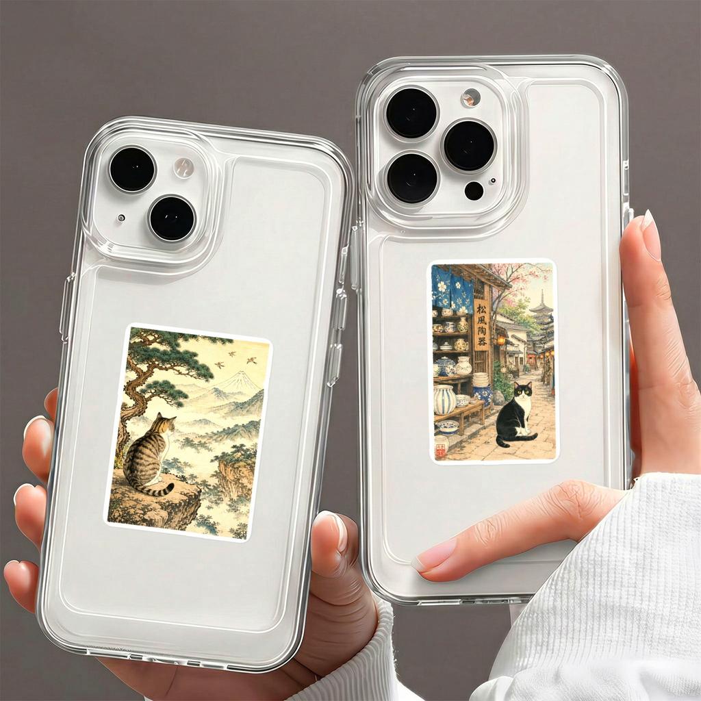 50Pcs/Set Ukiyoe Cats . Vintage Japanese Art Stickers DIY Fashion Doodle Decals Stickers