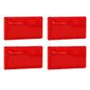 4pcs Rectangle Reflectors Red High Visibility 65x35mm Self Adhesive Safety Reflectors for Cars Trucks RVs Boats