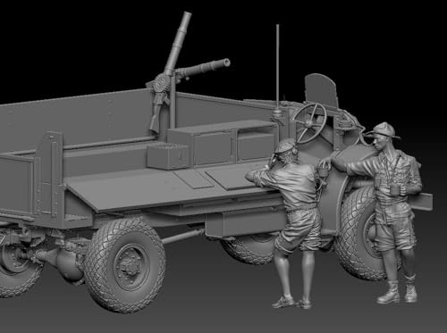 Modelo Thunder Escala 1/35 Caminhão Britânico LRDG Ford F-30 com Rádio e Duas Figuras, Kit de Modelo de Plástico TB35309