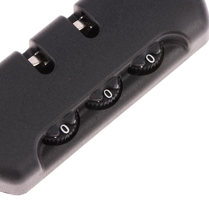 For reise Bagasje Koffertkode Tyverisikring Fast lås Trekkkjedeveske Tilbehør Svart plast 3-sifret kombinasjon hengelås