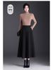 Trendy Women's Winter Woolen A-Line Half-Skirt: Mid-Length Flare Design