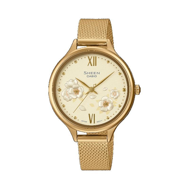 Casio Sheen Women s Stainless Steel 50M Water Resistant Analog Quartz Watch SHE-4551GM-9A золотой