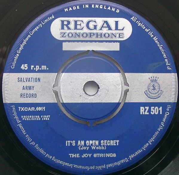 

7inch Record JOY STRINGS - It s An Open Secret RZ501 Regal Zonophone 1964 UK Pop Used