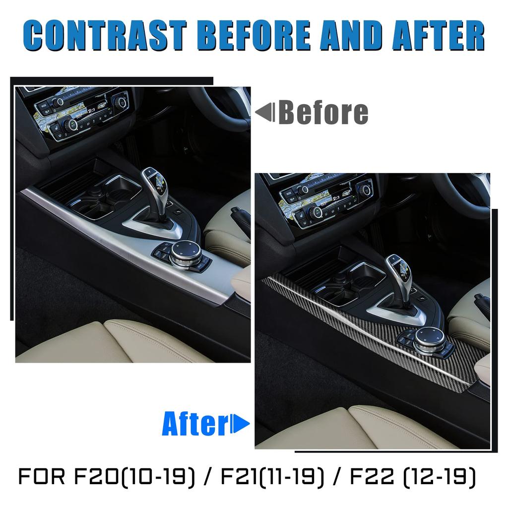 AIRSPEED Carbon Fiber Console Multimedia Button Panel Cover for BMW and Custom Interior Drive Only F20, F21, F22, Accessory, Right-Hand (Black)