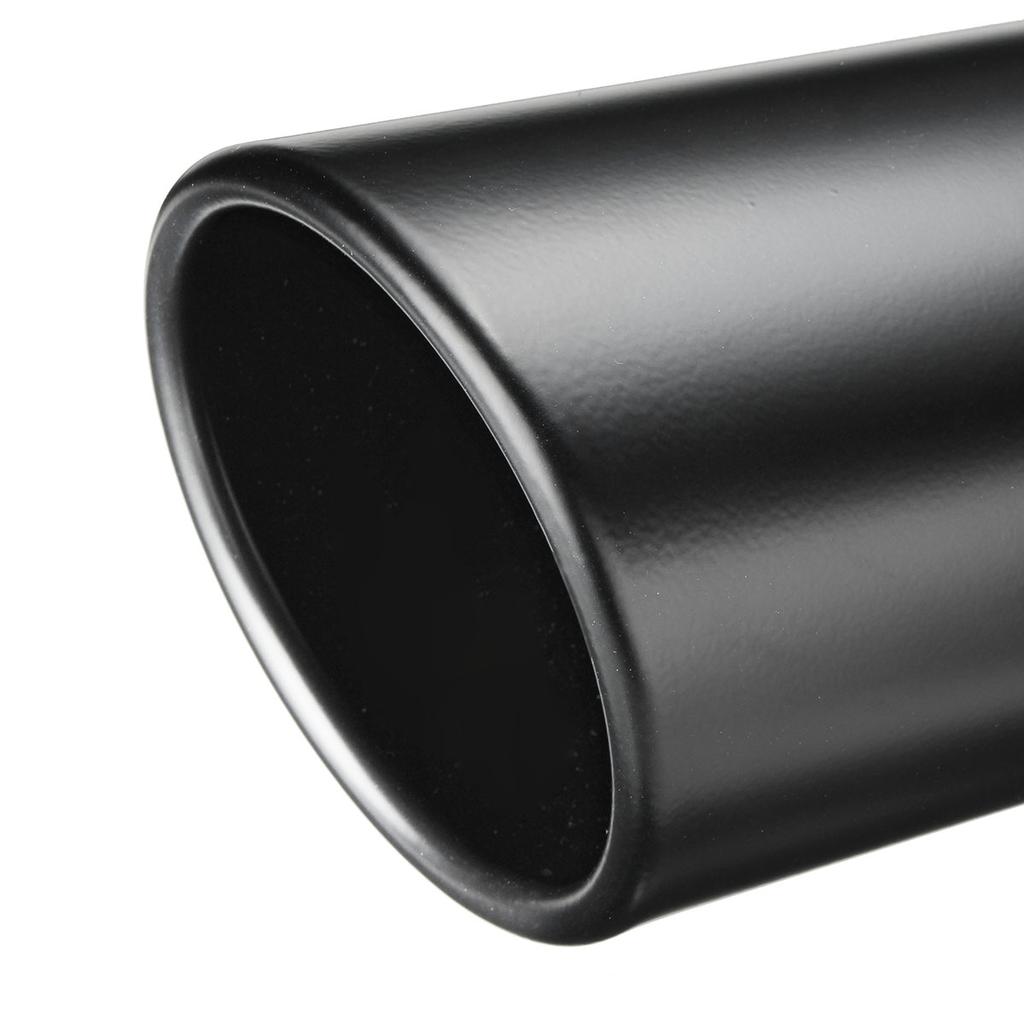 4" Inlet 5" Outlet 12" Long Angle Cut Rolled Bolt-On Exhaust Tip Tail Pipe Black