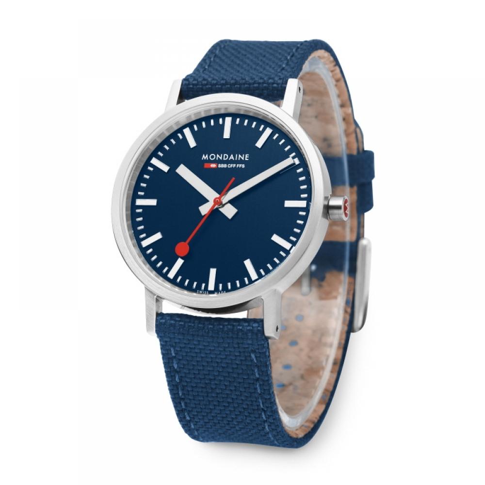 Mondaine A660.30314.40sbd Classic Ocean Blue Cork Recycled Public Nato Watch