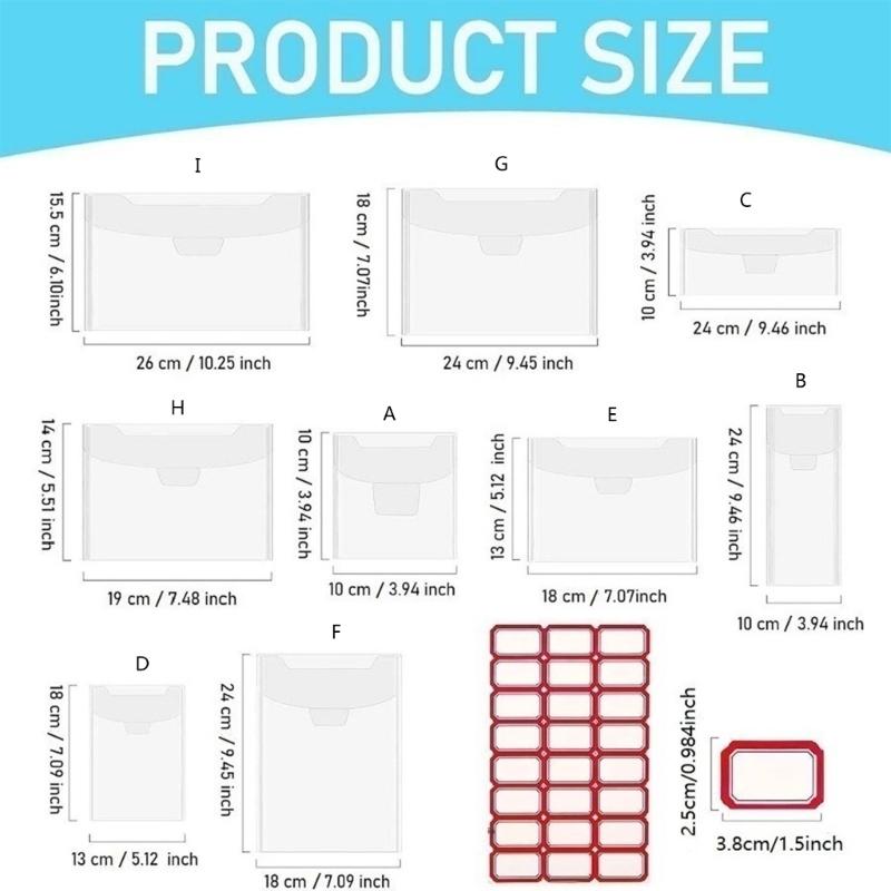 50 Pcs Die Cut Storage Bag Clear Plastic Envelopes Pockets Stamp Storage Pocket Die Cuts Pockets