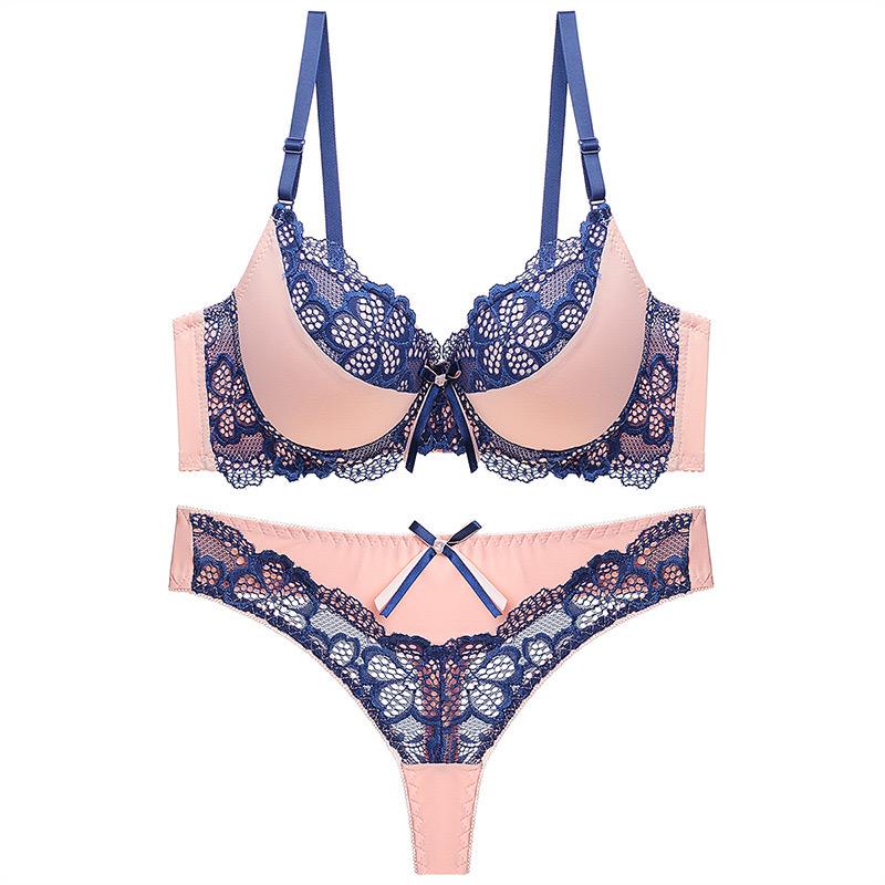 Neue Damen-BHs, modisch, sexy Spitzen-BH, Push-Up, Übergröße, dünne Körbchen, Bügel-BH, Bügel-Dessous, Unterwäsche, Tanga