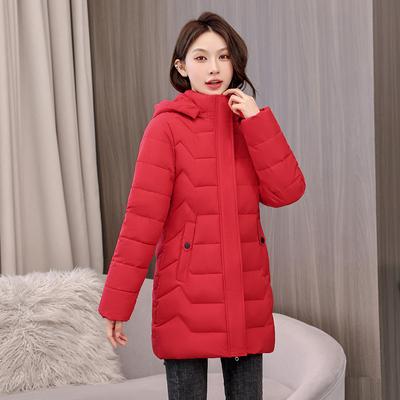 Verdickte warme Kapuzenjacke für Damen im Herbst und Winter, karierte Übergröße, warme Jacke