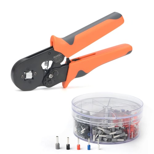 IWISS Ferrule Crimping Pliers, 0.25-6.0mm?, for HSC8 6-4F Wire End Sleeves, and Terminal Set (Terminal E400 Set HSC8 6-4F/E-400)