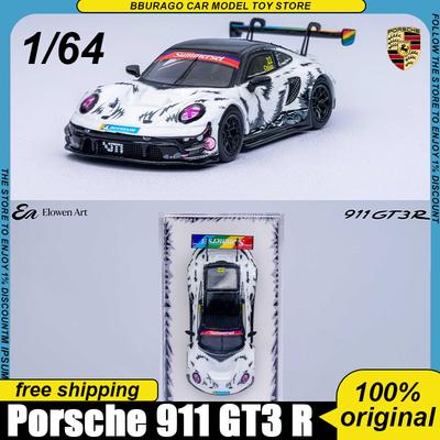 Pre-Sale Elowen Art 1:64 Porsche 911 Gt3 R Himalayan Yeti Snow Livery Limited Edition 500pcs Diecast Model Collectible Boys Toys