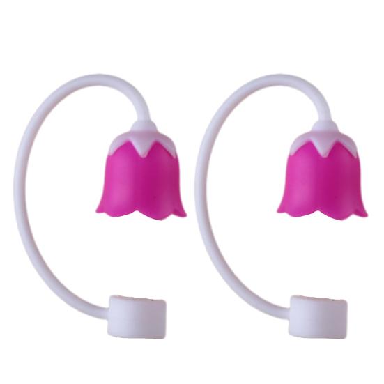 

2Pcs Straw Caps Integrated Sealing Straw Lid Reusable Silicone Straw Covers Dustproof Leakproof Straw Accessories for 10 mm G