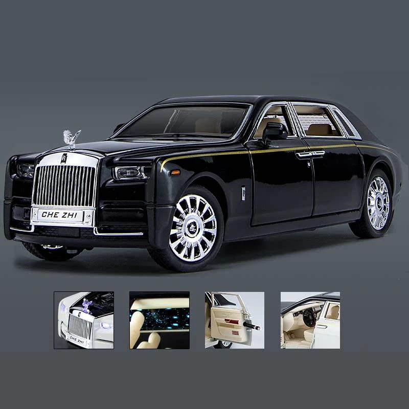 

1/24 Rolls Royce Phantom литые модели автомобилей и игрушечные транспортные средства металлические модели автомобилей коллекция имитация звук свет детские игрушки подарок чёрный