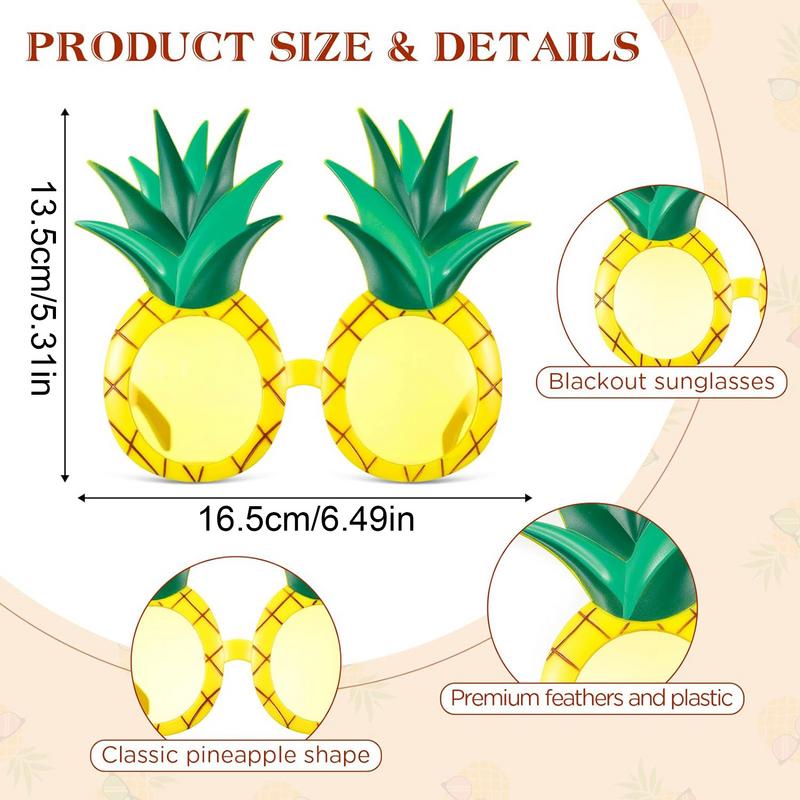 Hawaiian Sunglasses 2 Pairs Fruit Shape Sunglasses Hawaiian Tropical Pineapple Eyewear Parties Favors Booth Props For Pool Beach