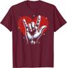 I Love You Hand Sign Rock Gesture Heart Graphic Print Short Sleeve T-Shirt Casual Daily Cotton Tee