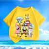 Spongebob Squarepants Star New Printed Springsummer Parent Child Short Sleeve Tshirt Pure Cotton Versatile Top