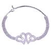 European & American Double Heart Diamond Rhinestone Anklet for Women - Multi-color Cute & Lucky Foot Jewelry